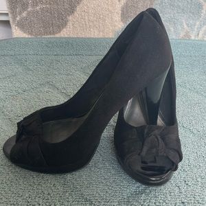 Fioni black suede pumps, 3” heels, size 9